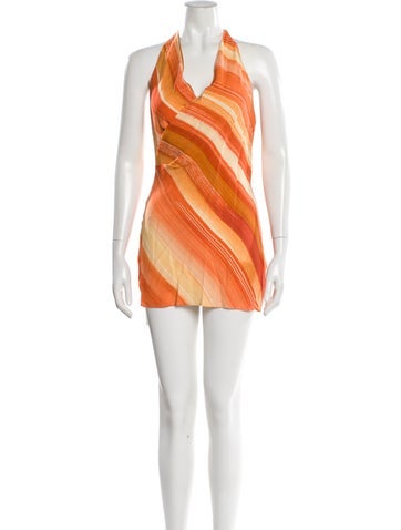 Pre-owned Significant Other Striped Mini Dress W/ Tags In Orange