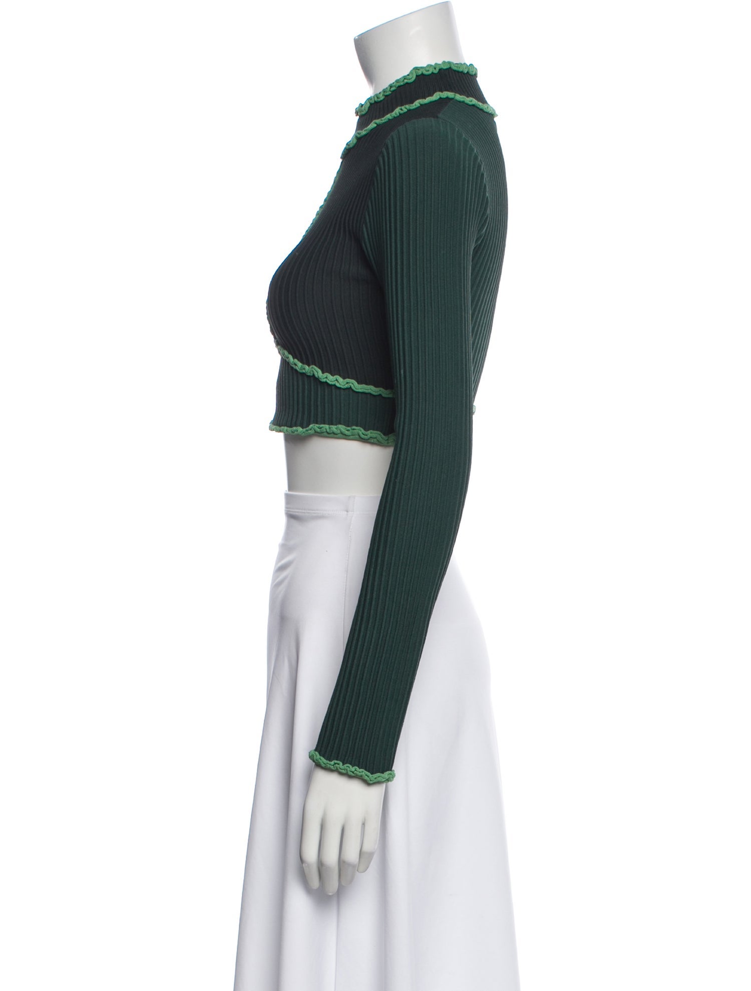 Significant Other Colorblock Pattern Mock Neck Crop Top