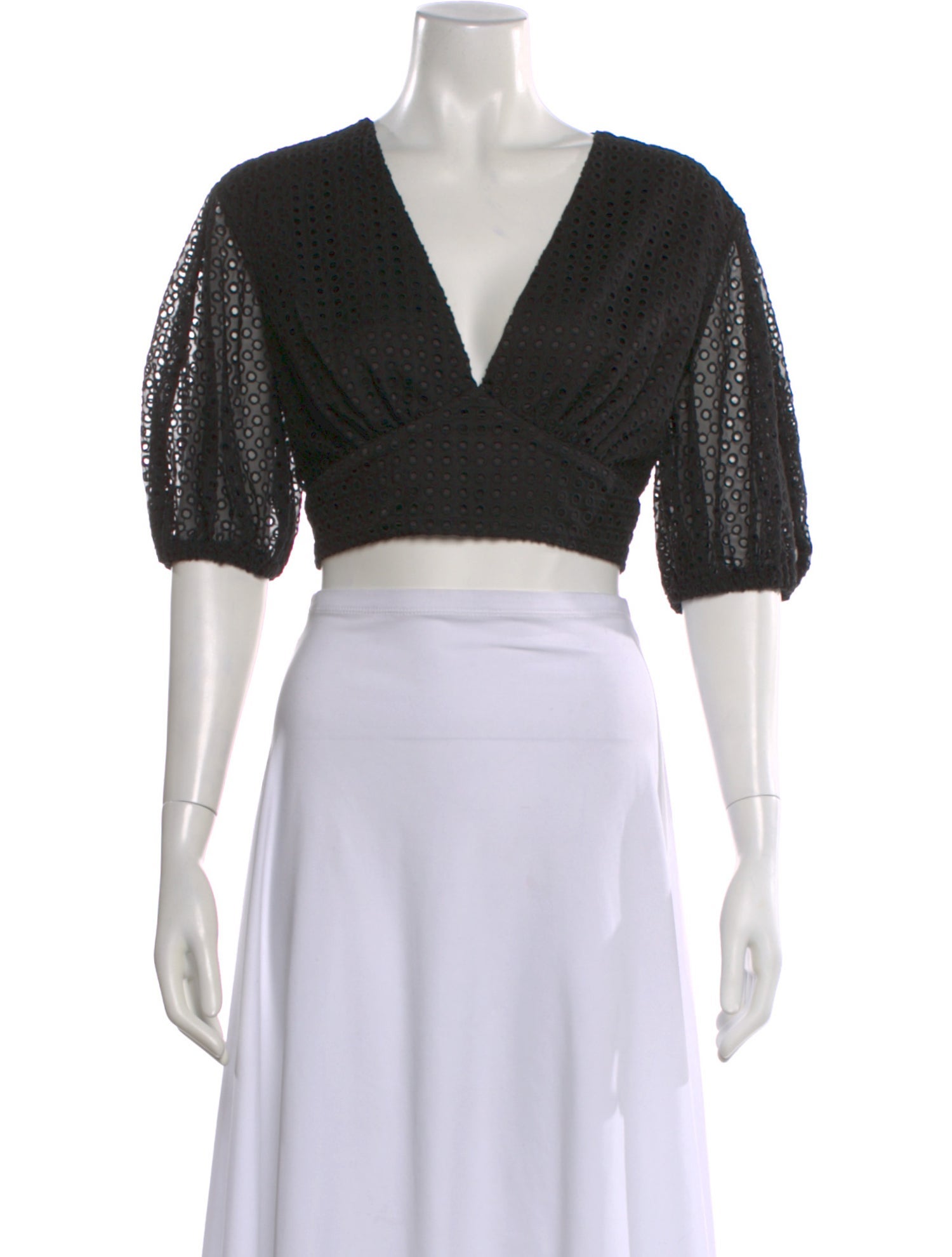 Significant Other Patterned V-Neck Crop Top