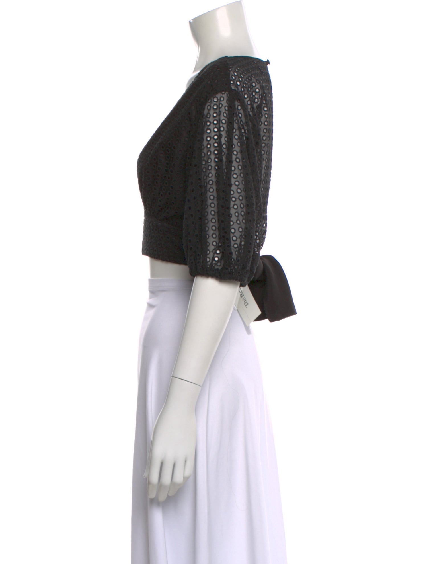 Significant Other Patterned V-Neck Crop Top