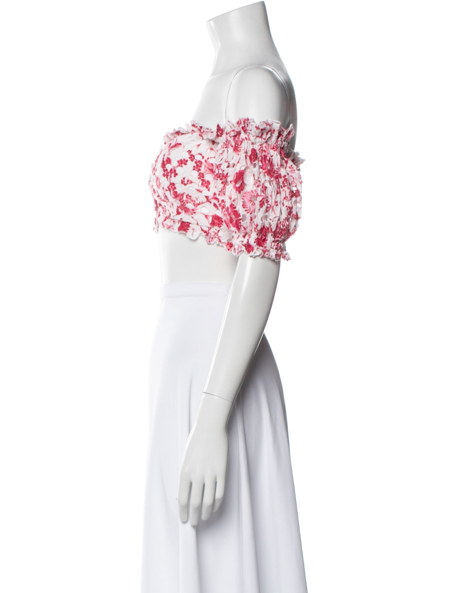 Significant Other Floral Print Off-The-Shoulder Crop Top
