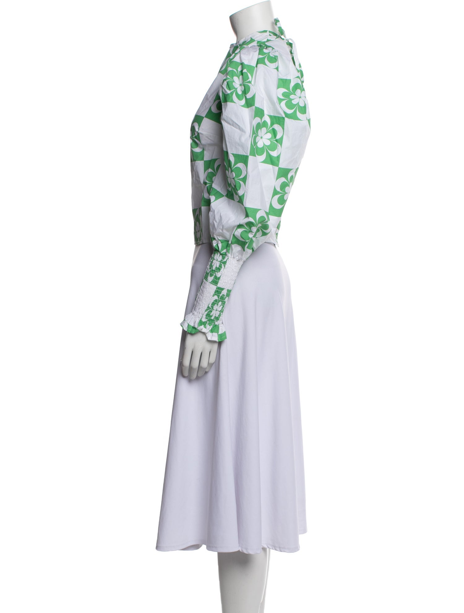 Sindiso Khumalo Floral Print Mock Neck Crop Top w/ Tags