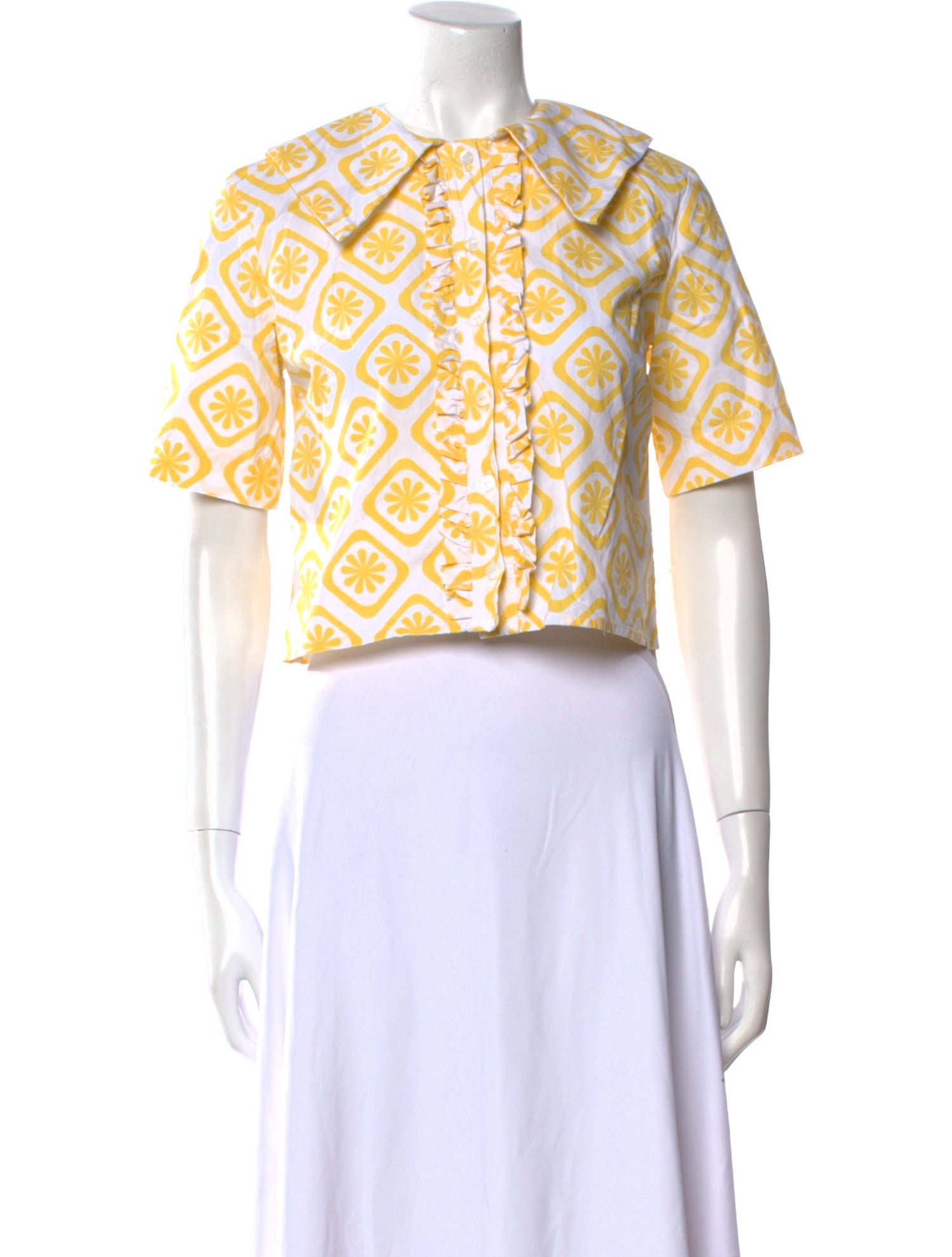 Sindiso Khumalo Printed Crew Neck Crop Top