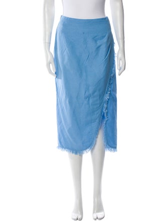 Simkhai Fringe Trim Accent Midi Length Skirt