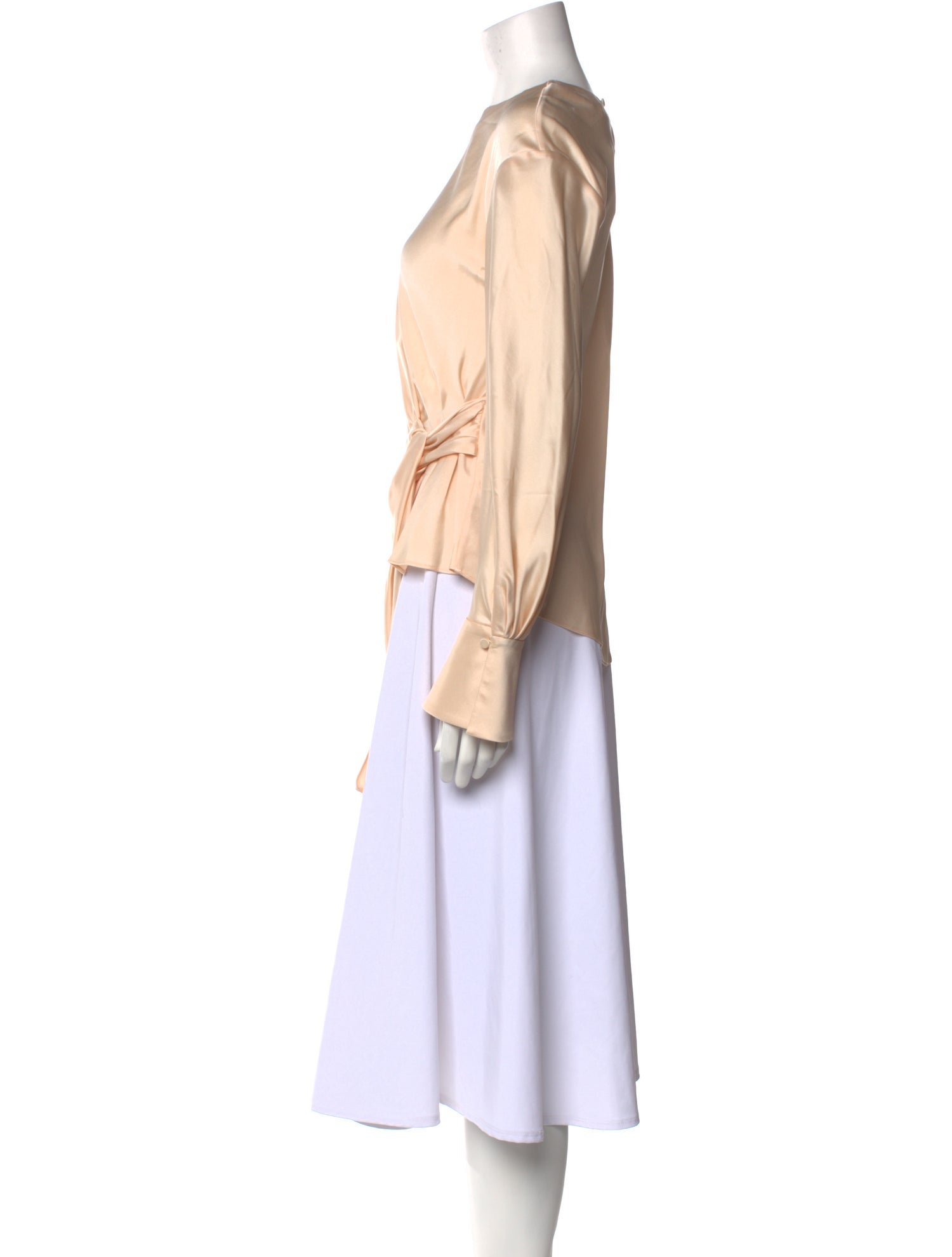 Simkhai Satin Bateau Neckline Blouse