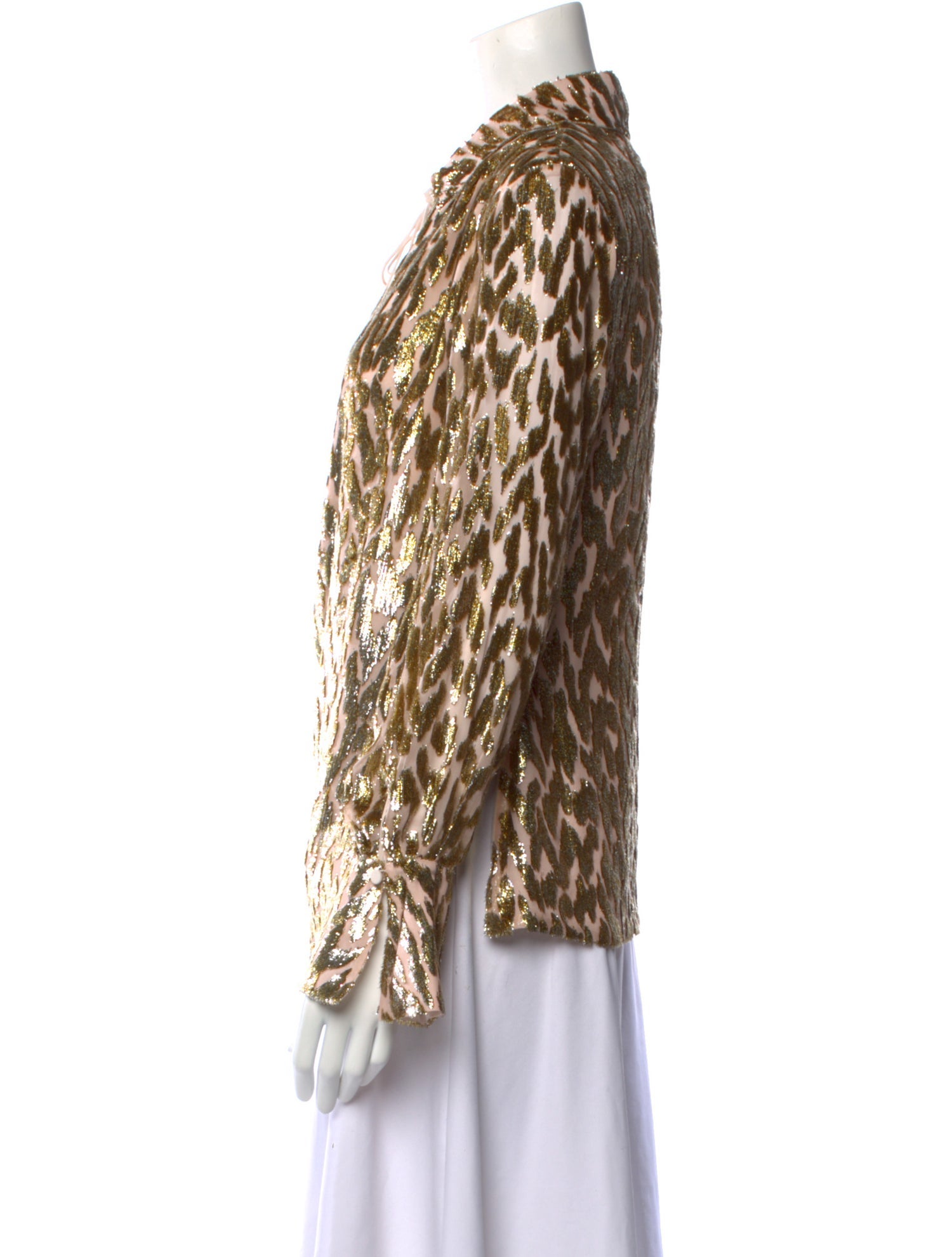 Simkhai Animal Print V-Neck Blouse w/ Tags