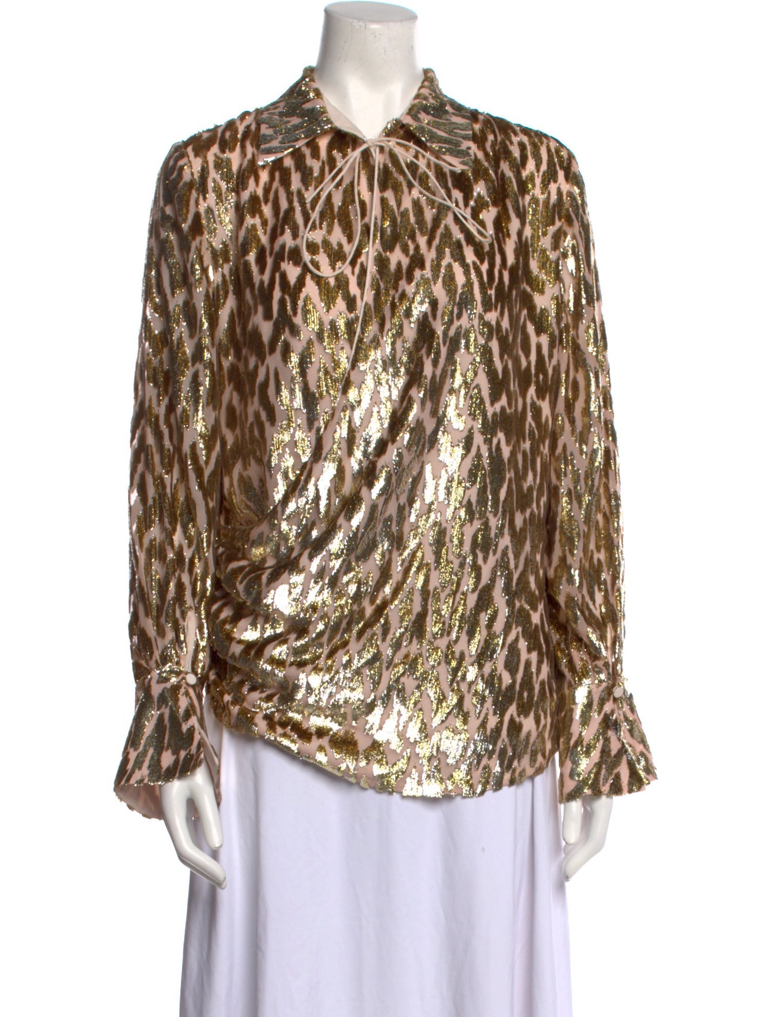 Simkhai Animal Print Long Sleeve Blouse w/ Tags