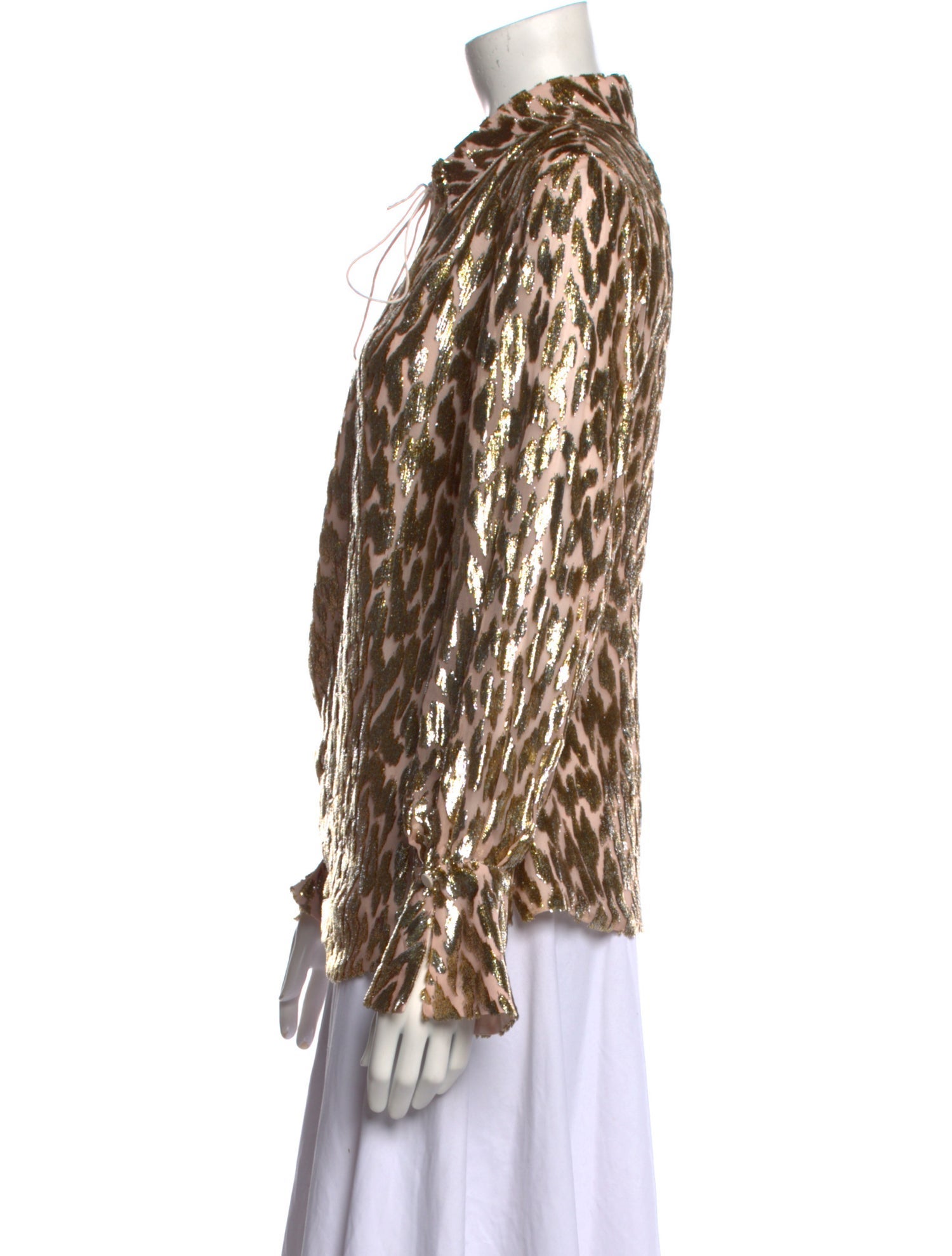 Simkhai Animal Print Long Sleeve Blouse w/ Tags