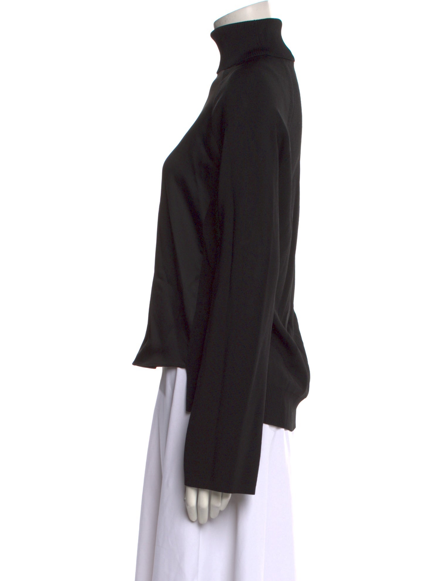 Simkhai Mock Neck Three-Quarter Sleeve Button-Up Top