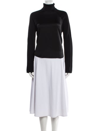 Simkhai Mock Neck Three-Quarter Sleeve Button-Up Top