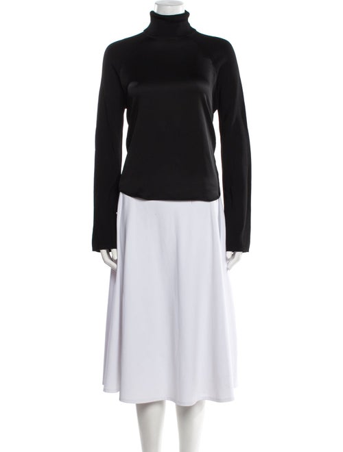 Simkhai Mock Neck Three-Quarter Sleeve Button-Up Top