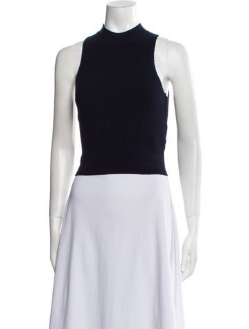 Simkhai Tops Mock Neck Sleeveless Crop Top XS