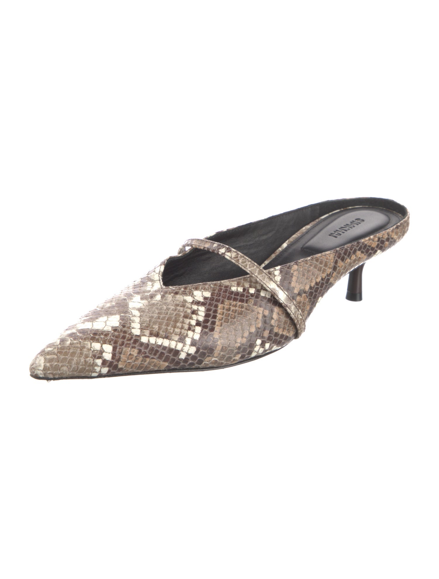 Simkhai Leather Animal Print Mules