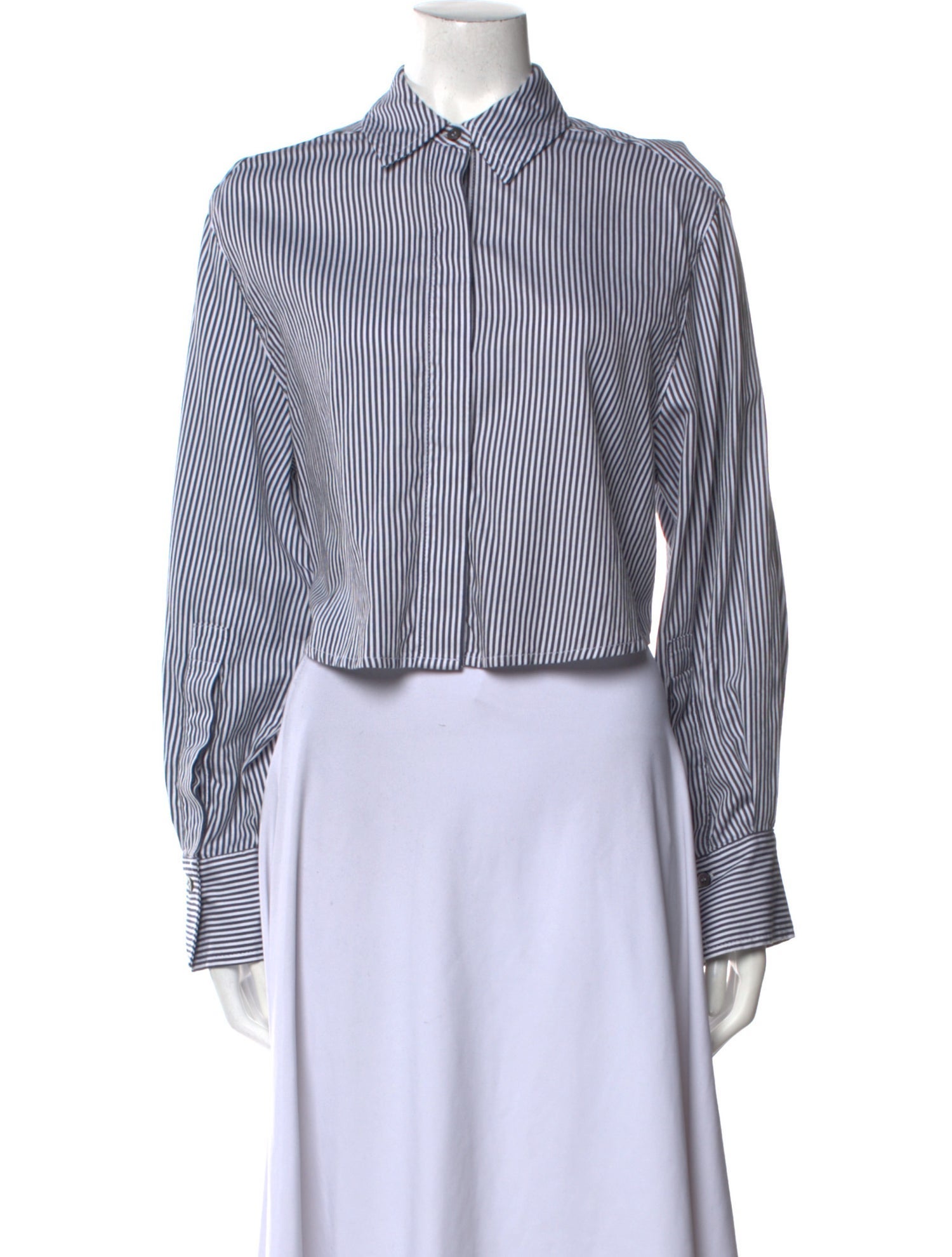 Simkhai Striped Long Sleeve Crop Top