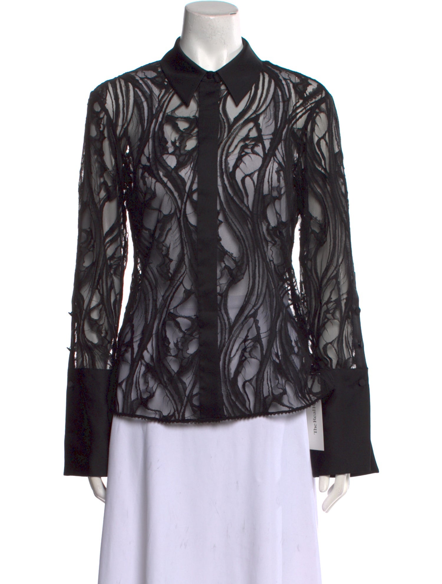 Simkhai Printed Long Sleeve Button-Up Top