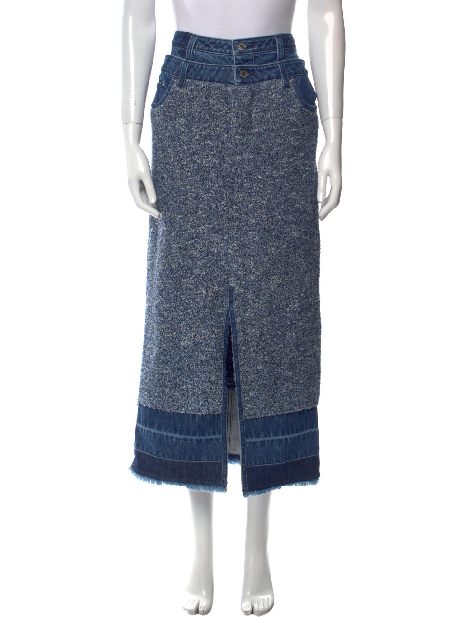 Simkhai Colorblock Pattern Midi Length Skirt