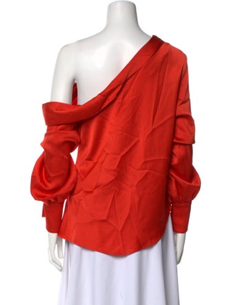 Simkhai Asymmetrical Long Sleeve Blouse