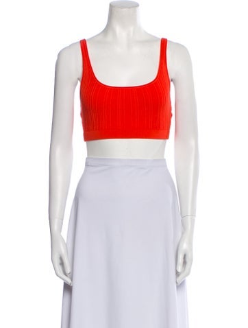 Simkhai Tops Scoop Neck Sleeveless Crop Top XXS