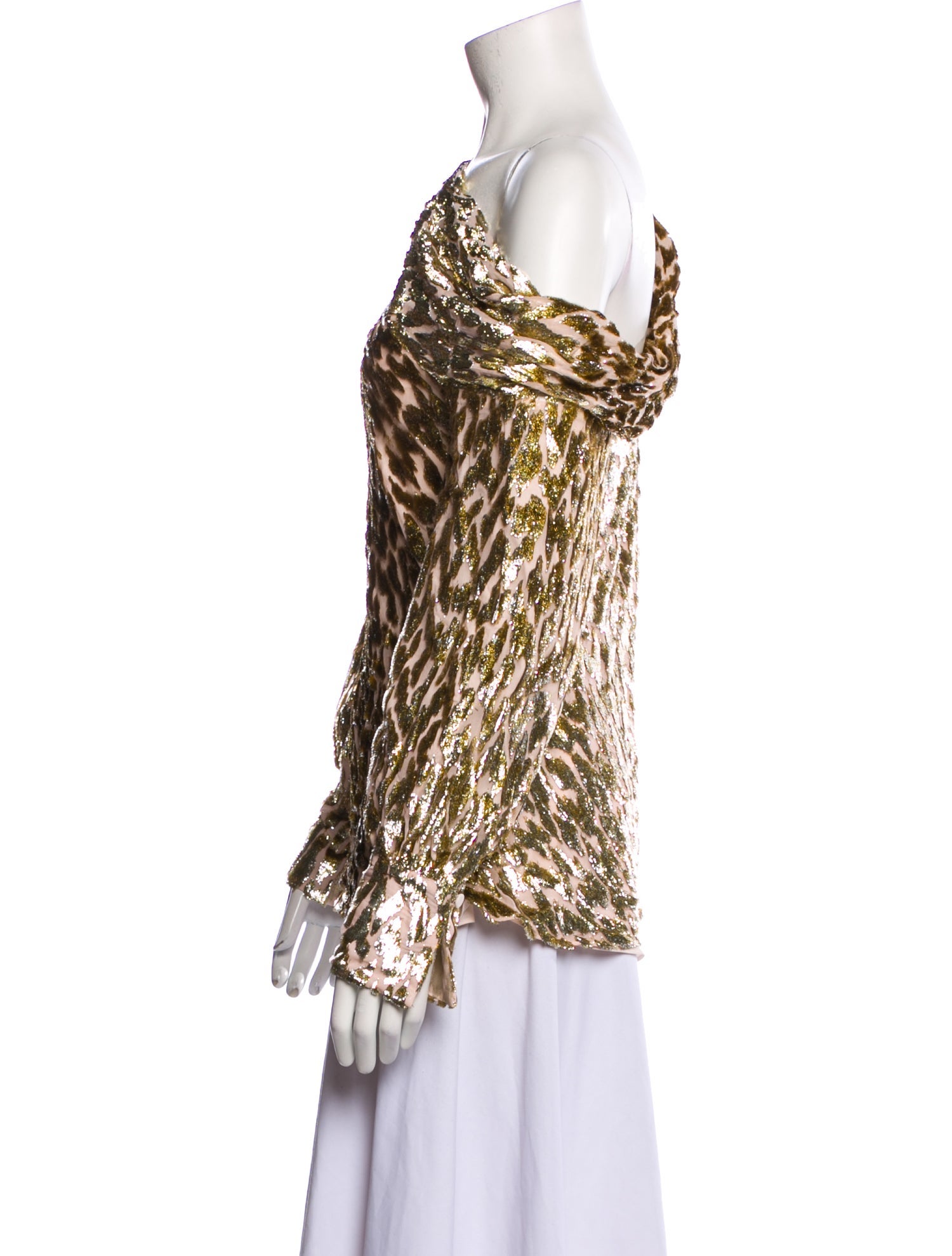 Simkhai Animal Print Off-The-Shoulder Blouse w/ Tags