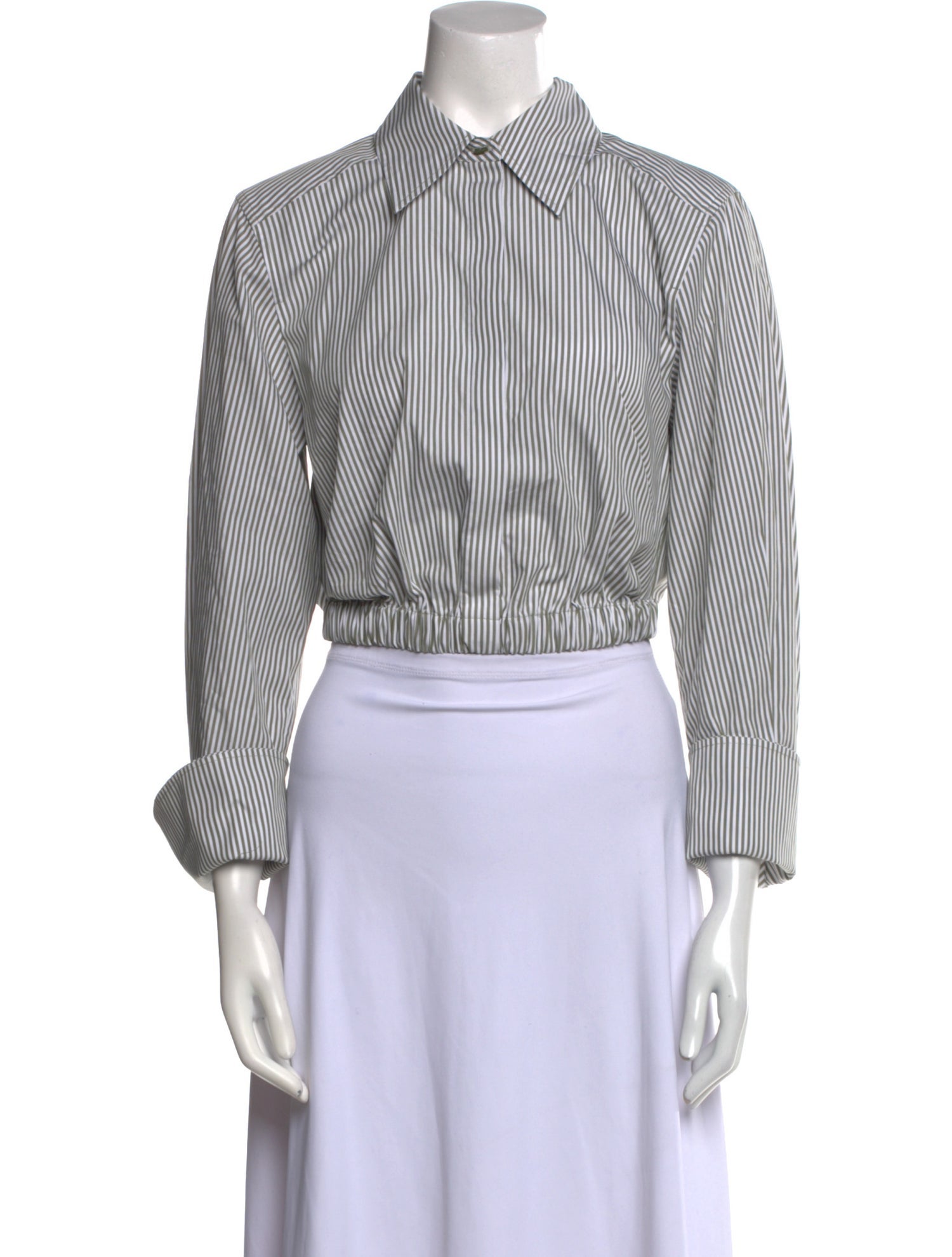 Simkhai Striped Three-Quarter Sleeve Crop Top w/ Tags