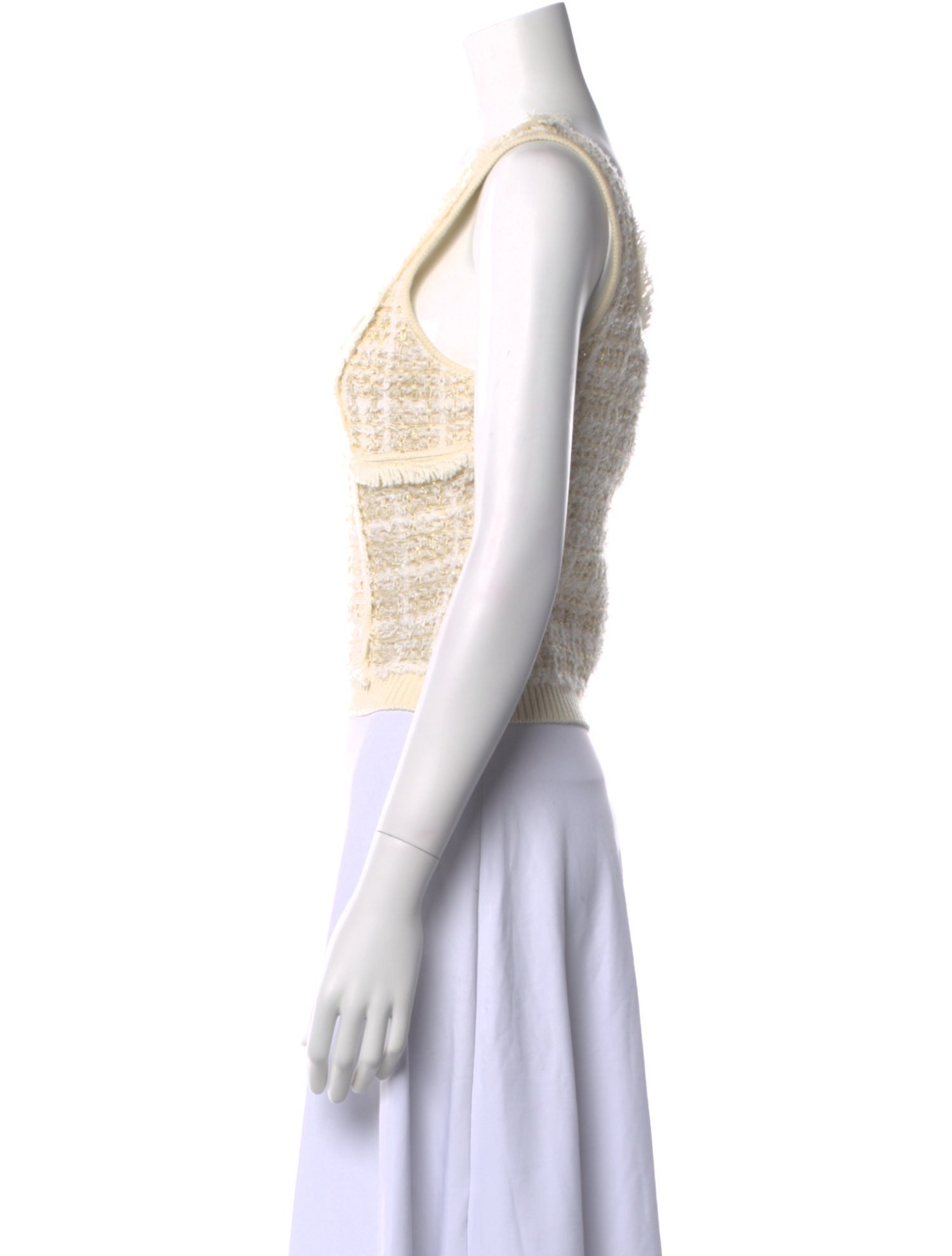 Simkhai Tweed Pattern Scoop Neck Crop Top w/ Tags