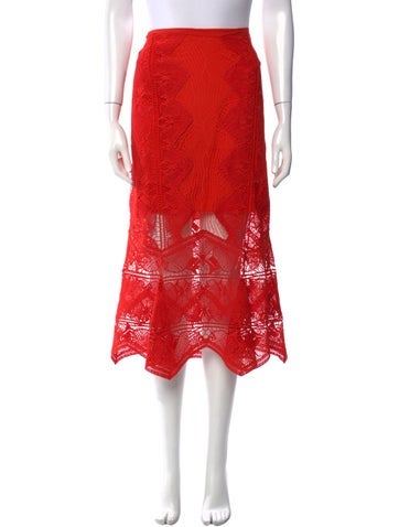 Simkhai Skirts Lace Pattern Midi Length Skirt S