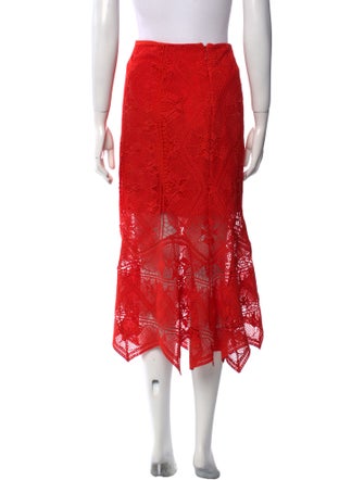 Simkhai Lace Pattern Midi Length Skirt