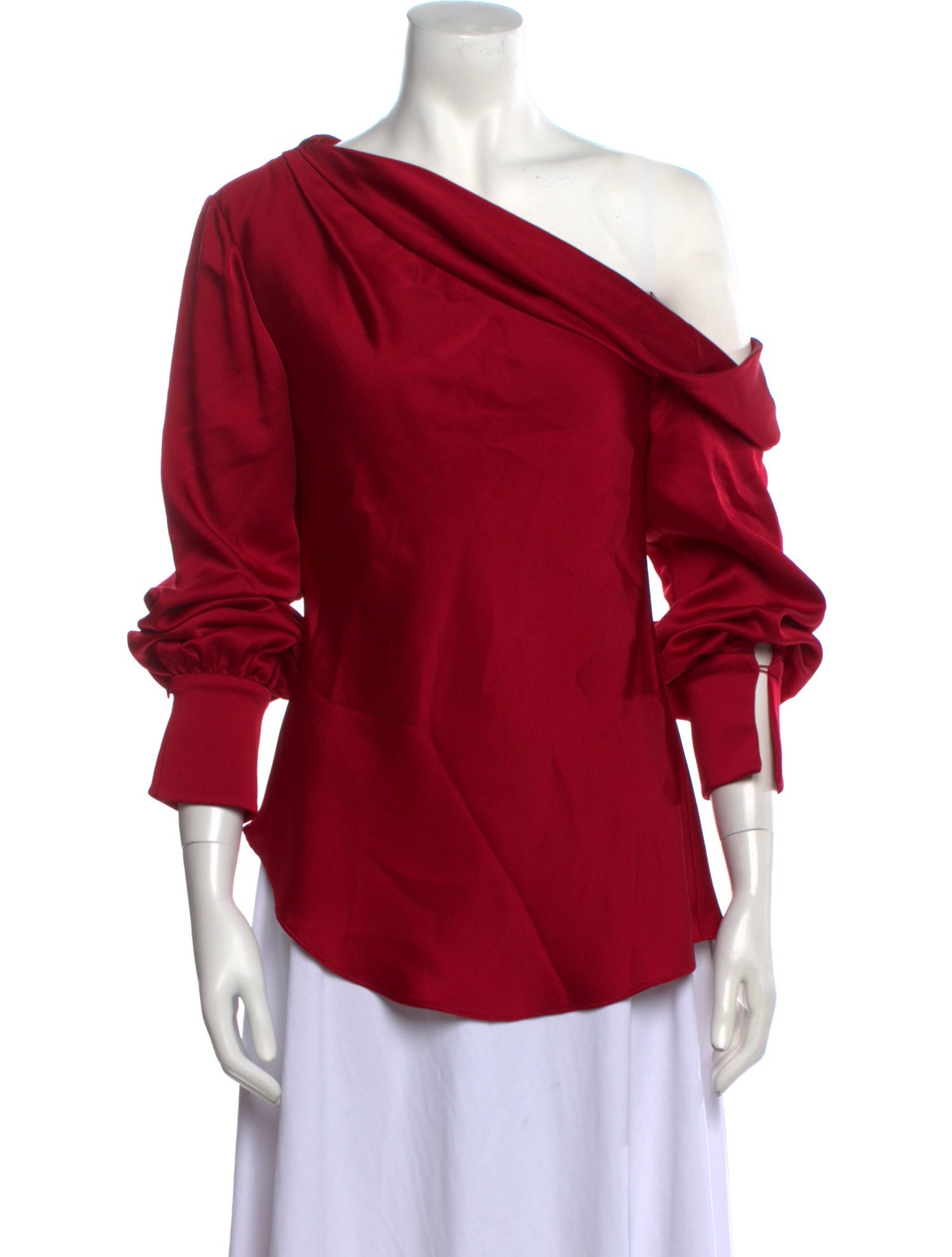 Simkhai Asymmetrical Three-Quarter Sleeve Blouse