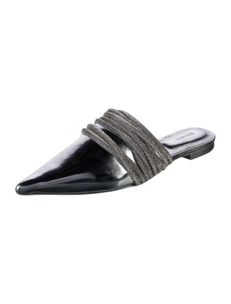 Simkhai Patent Leather Crystal Embellishments Mules