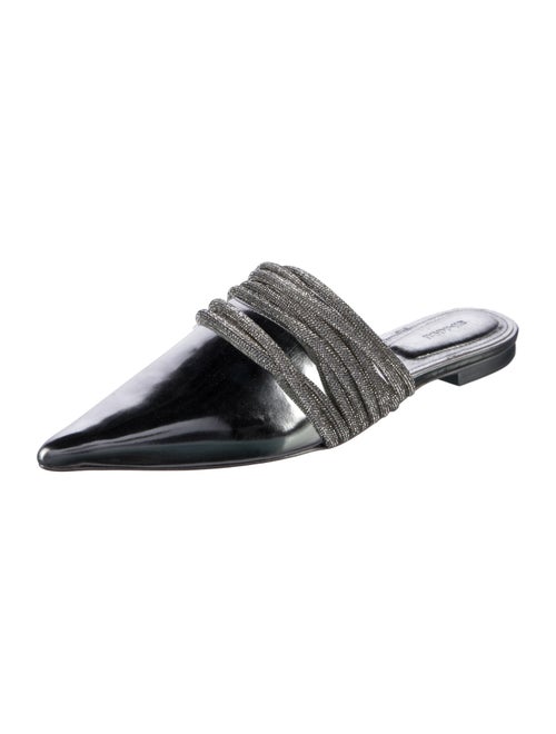 Simkhai Patent Leather Crystal Embellishments Mules