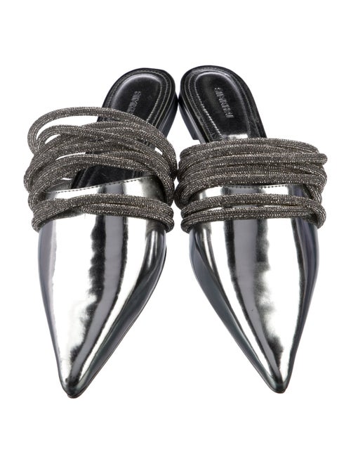 Simkhai Patent Leather Crystal Embellishments Mules