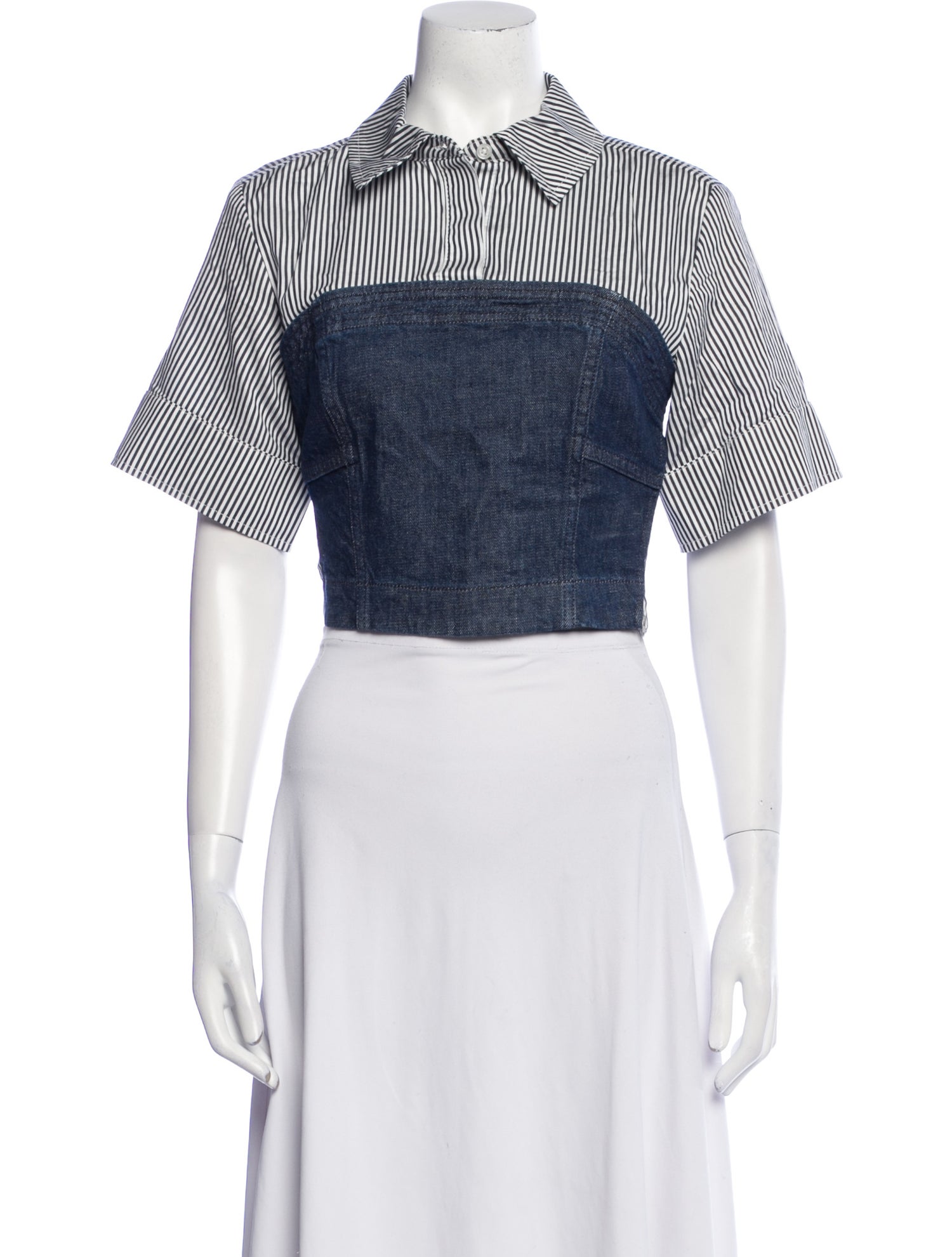 Simkhai Patterned Short Sleeve Crop Top w/ Tags