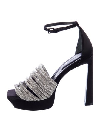 Simkhai Satin Crystal Embellishments Sandals