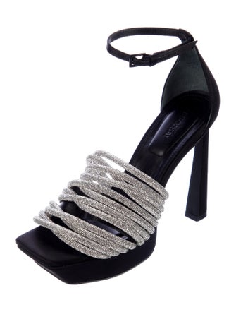 Simkhai Satin Crystal Embellishments Sandals