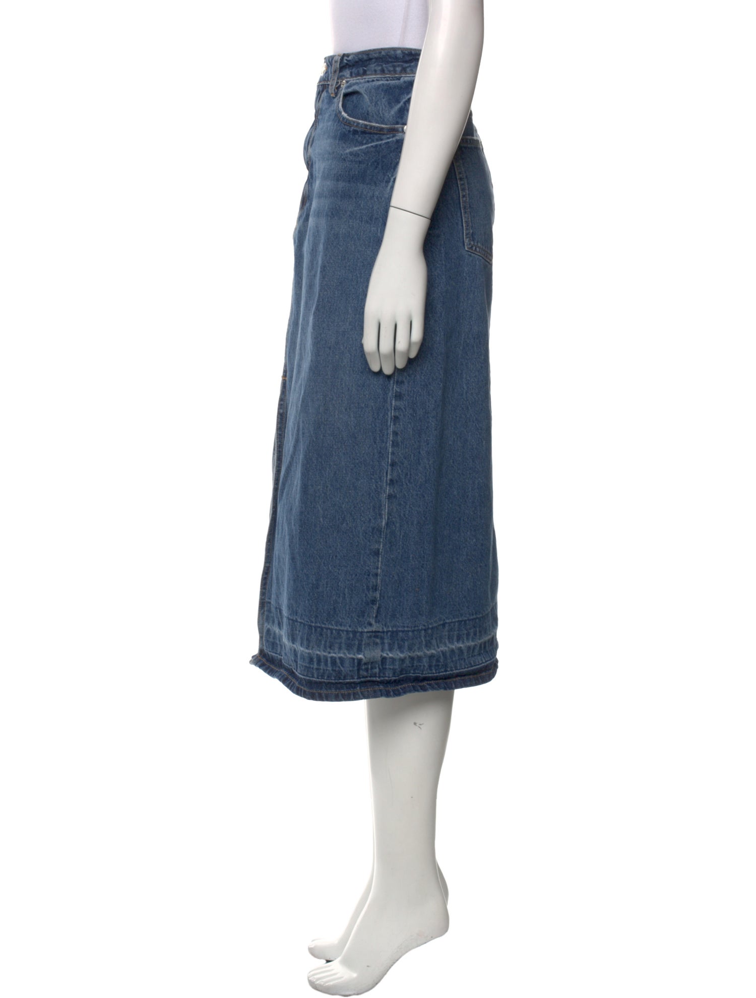 Simkhai Distressed Accents Midi Length Skirt