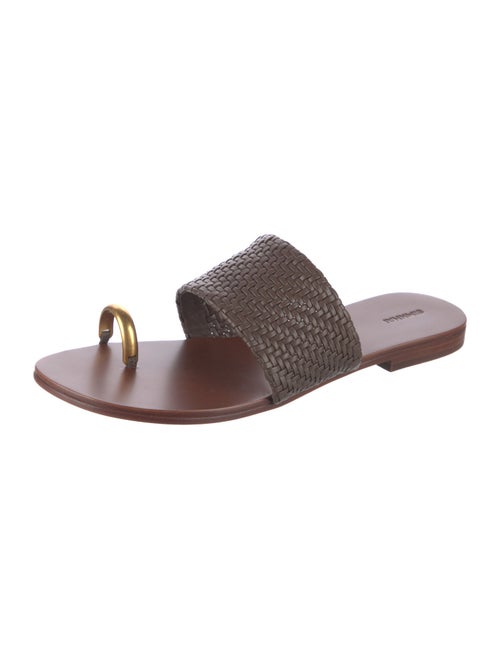 Simkhai Leather Colorblock Pattern Slides