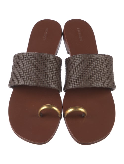 Simkhai Leather Colorblock Pattern Slides