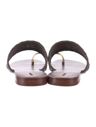 Simkhai Leather Colorblock Pattern Slides