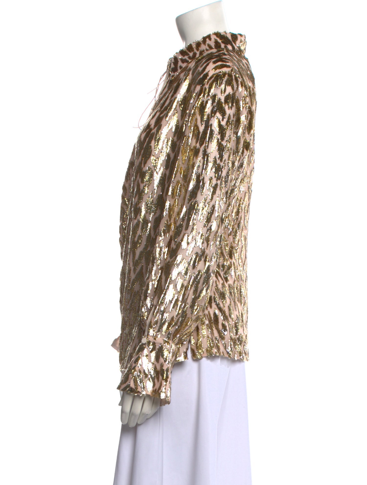 Simkhai Animal Print Long Sleeve Button-Up Top w/ Tags