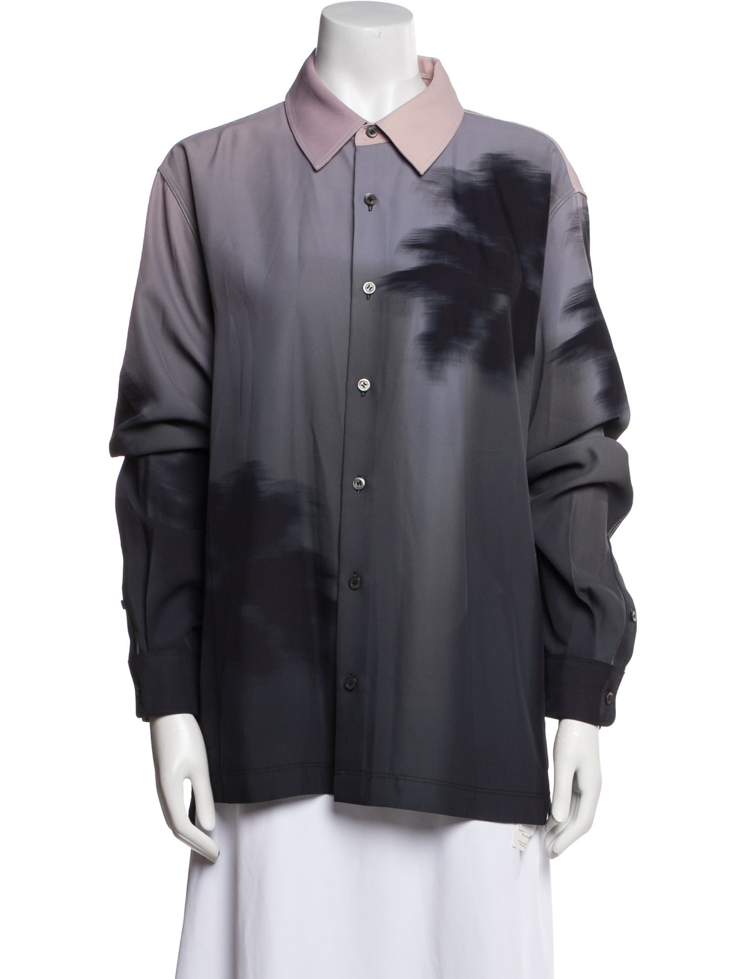 Simkhai Silk Printed Button-Up Top