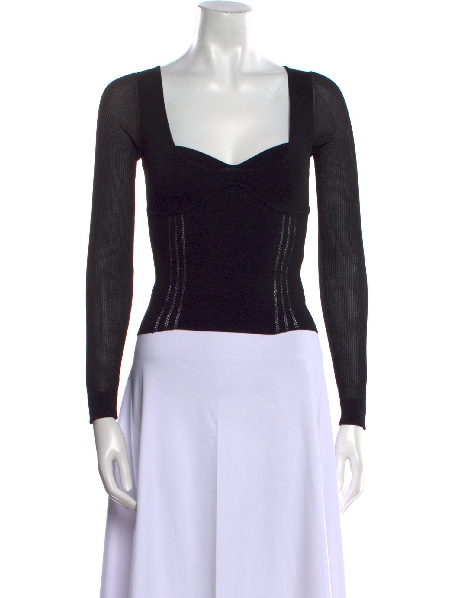 Simkhai Square Neckline Long Sleeve Crop Top