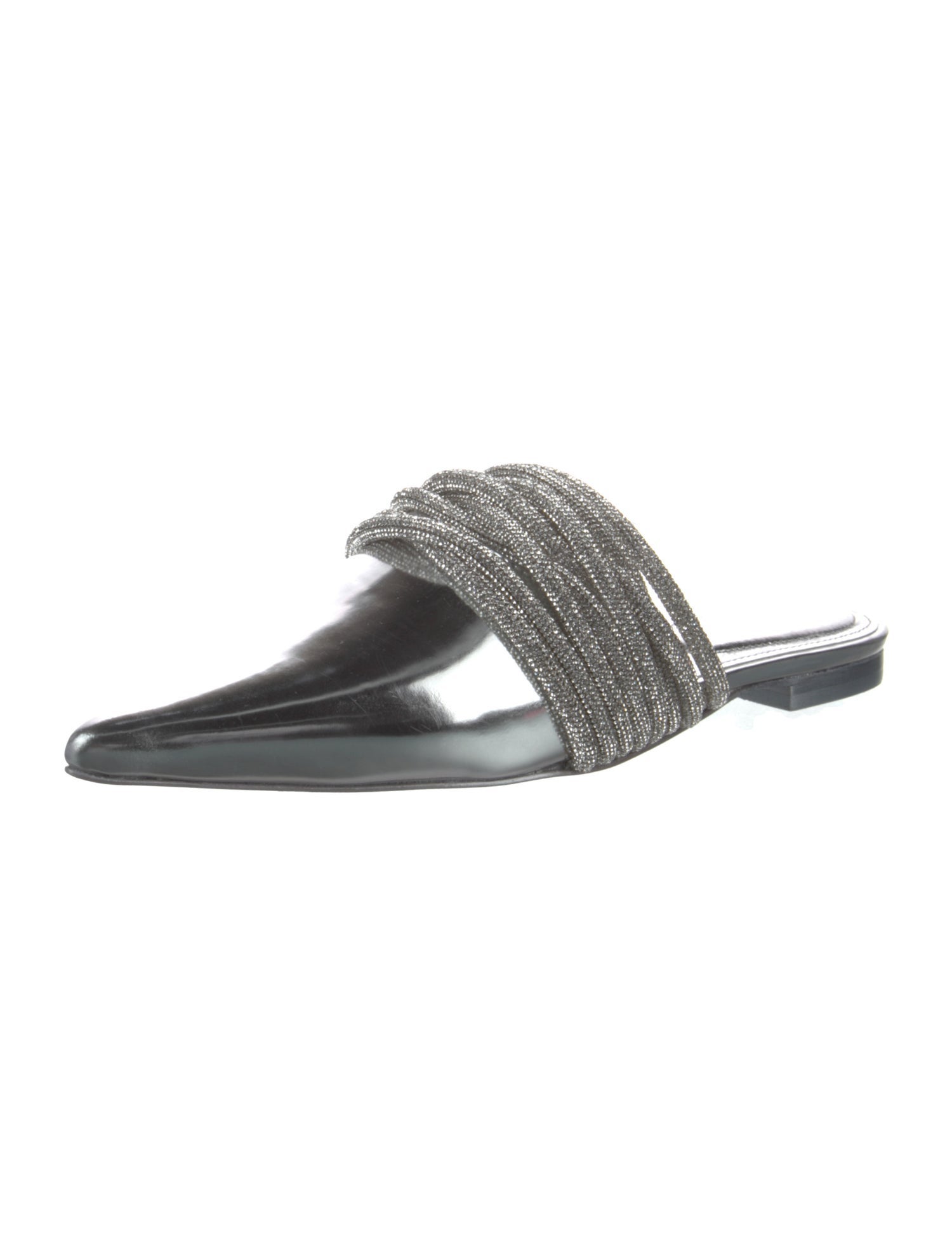 Simkhai Patent Leather Crystal Embellishments Mules