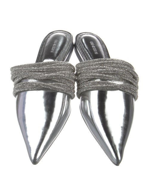 Simkhai Patent Leather Crystal Embellishments Mules