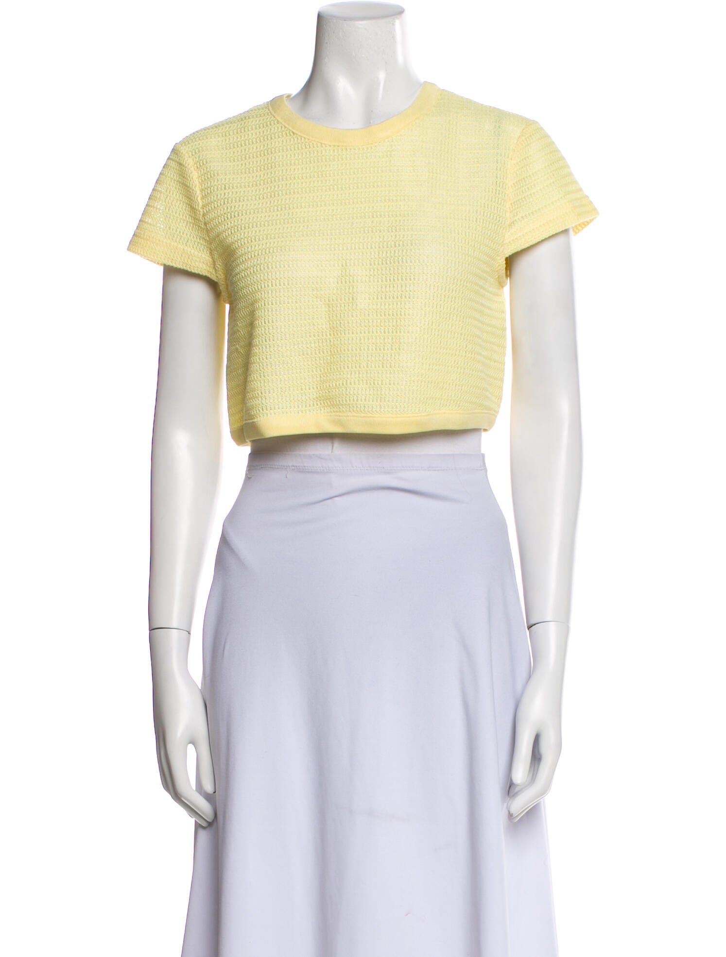 Simkhai Crew Neck Short Sleeve Crop Top