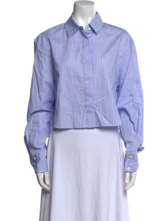 Simkhai Striped Long Sleeve Crop Top