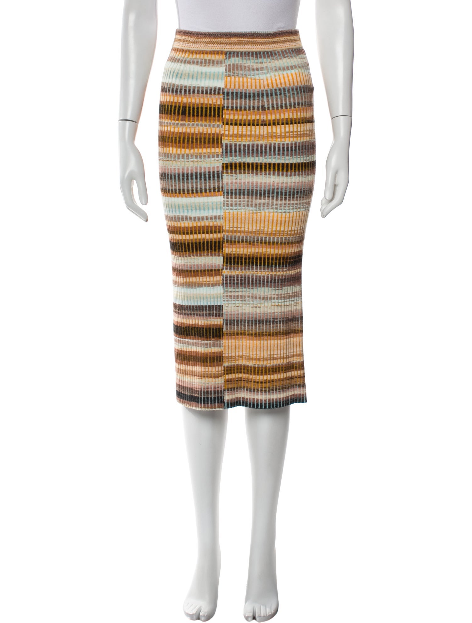 Simkhai Striped Midi Length Skirt