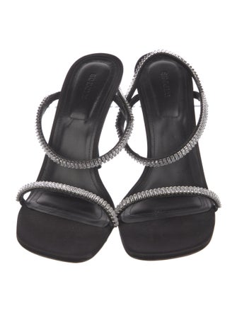 Simkhai Satin Crystal Embellishments Slides