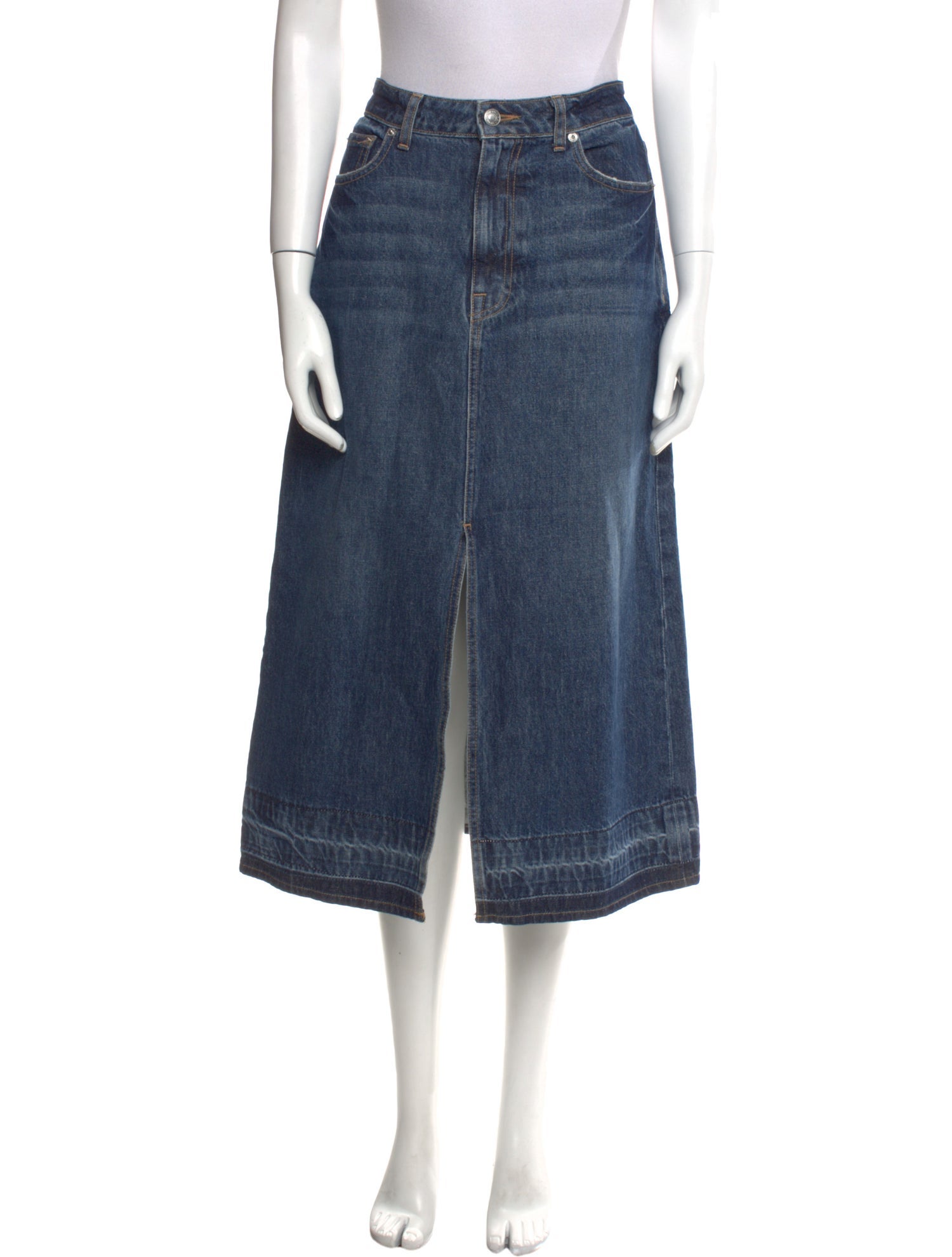 Simkhai Distressed Accents Midi Length Skirt