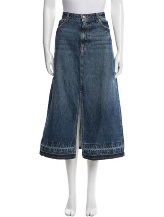 Simkhai Raw-Edge Trim Midi Length Skirt