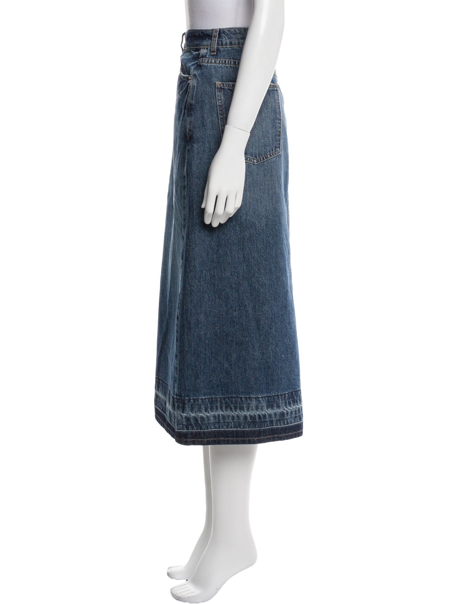 Simkhai Raw-Edge Trim Midi Length Skirt